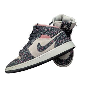 🌸 Jordan 1 Mid SE Floral Canvas Sneakers Youth 4Y Cottagecore Rare Style